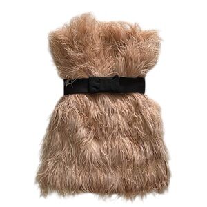 BROSE BLUSH FEATHERED MINI DRESS SIZE US 4 AND US 6